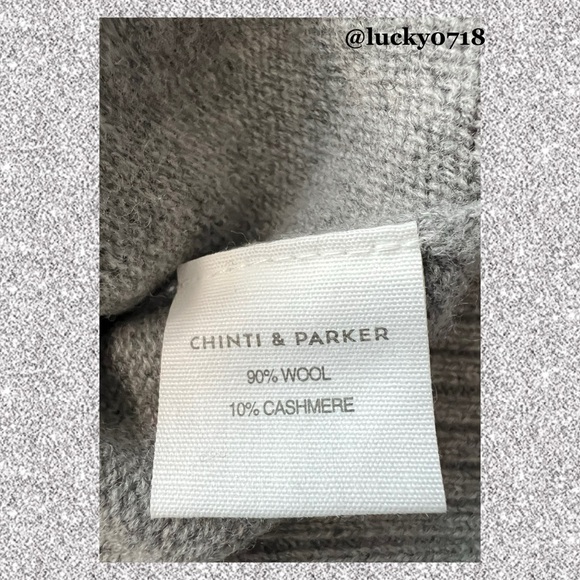 Chinti & Parker NWT Ripple Gray Marli Multi Wool & Cashmere Sweater Sz S - Picture 9 of 9